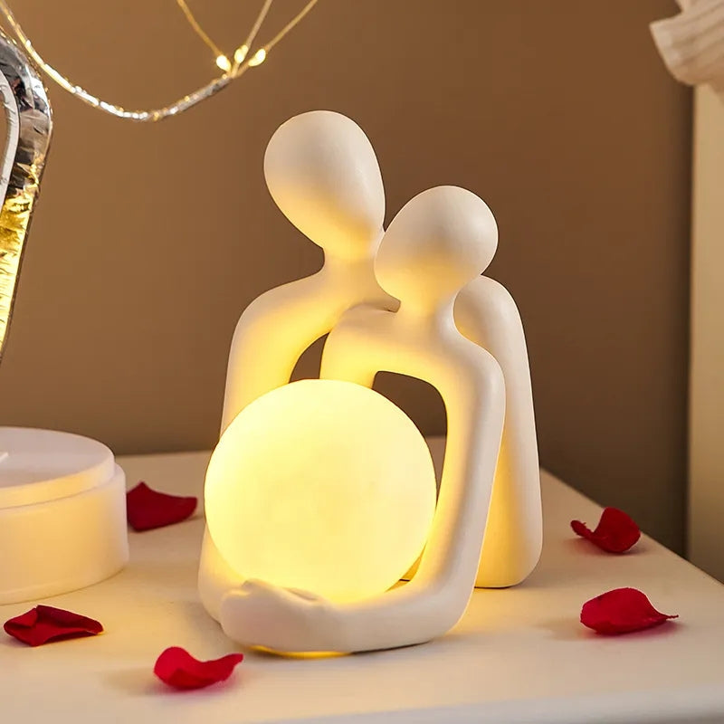 Elegant ceramic mood light, LunaGlow, an artistic home decor lamp creating a soothing ambiance in any room.