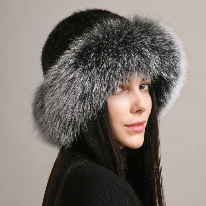 Warm and elegant women's genuine mink fur hat, a luxurious and soft accessory for ultimate winter comfort.