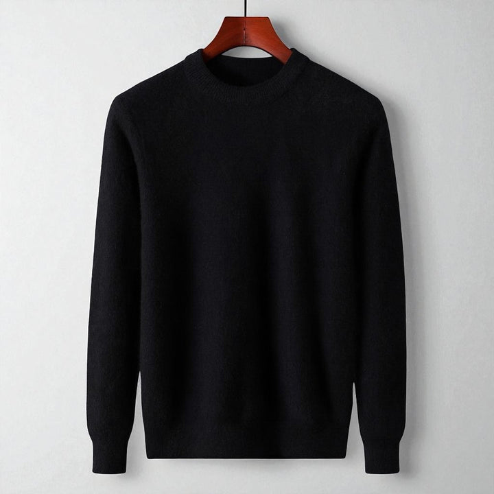 Men's elegant 100% cashmere crewneck sweater. Premium Italian knit for sophisticated luxury and comfort.