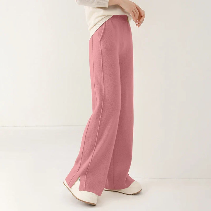 Premium women's merino wool pants, soft, breathable, and comfortable with a luxurious relaxed fit.