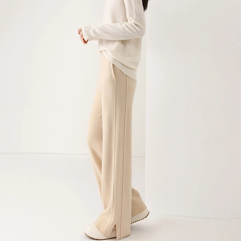 Versatile women's merino wool pants, perfect for casual comfort or dressed-up chic in any season.