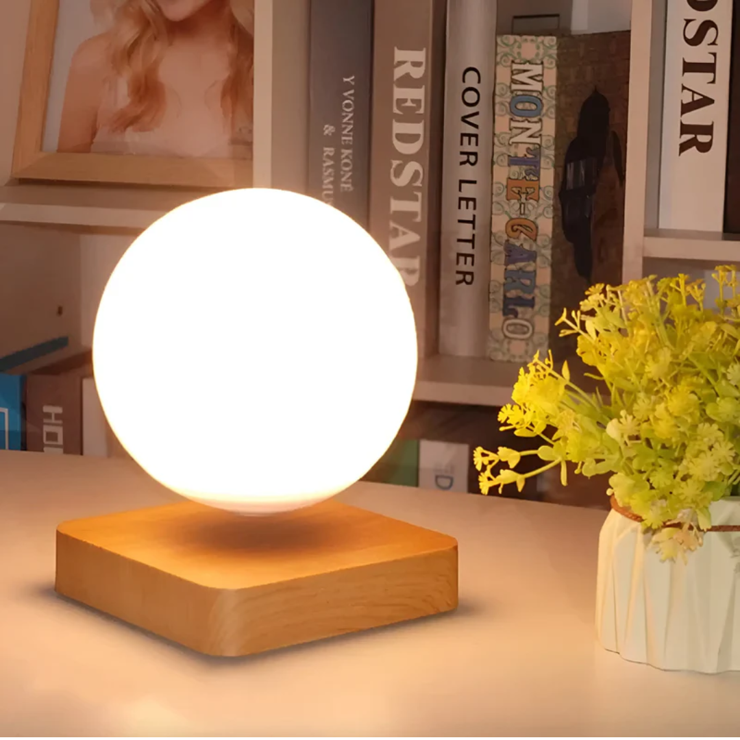 Elegant levitating moon lamp, a magical floating night light and unique gift with modern design.