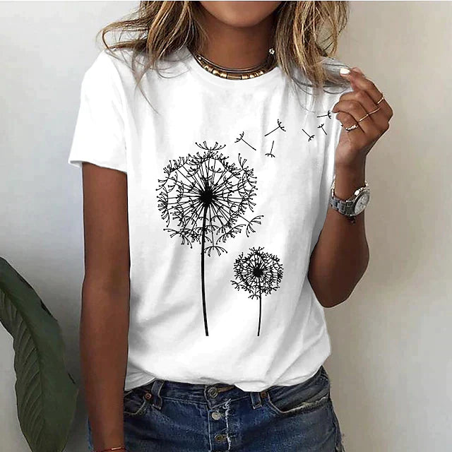 "Maglietta bianca donna con scollo rotondo e maniche corte, stile elegante e versatile per qualsiasi occasione"
