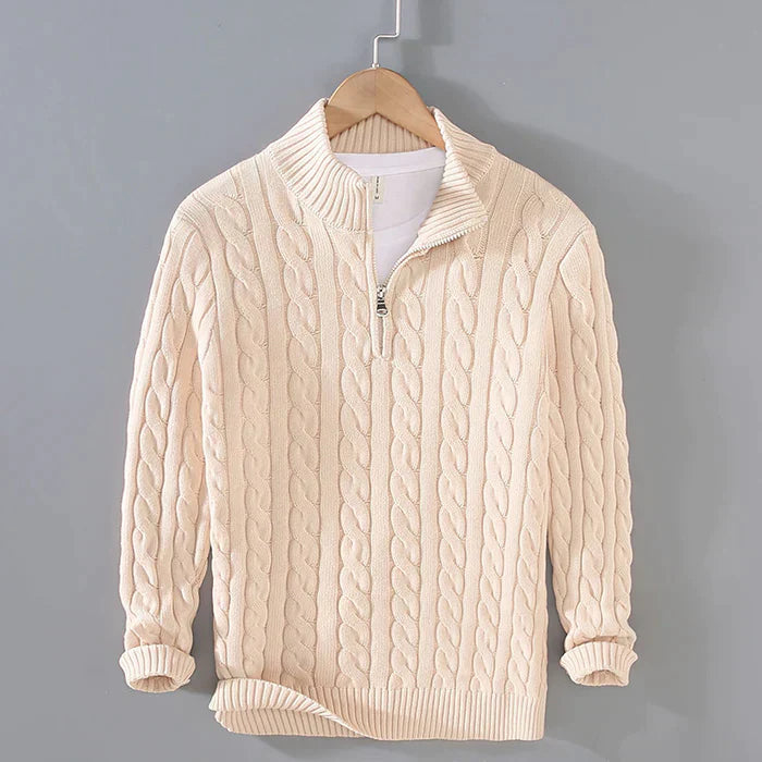 "Maglione di lana uomo blu scuro calda vestibilità pulita, ideale per look eleganti nei mesi freddi."