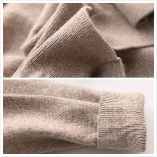 "Maglione uomo cashmere elegante beige, morbido e caldo, perfetto per look sofisticati e casual."