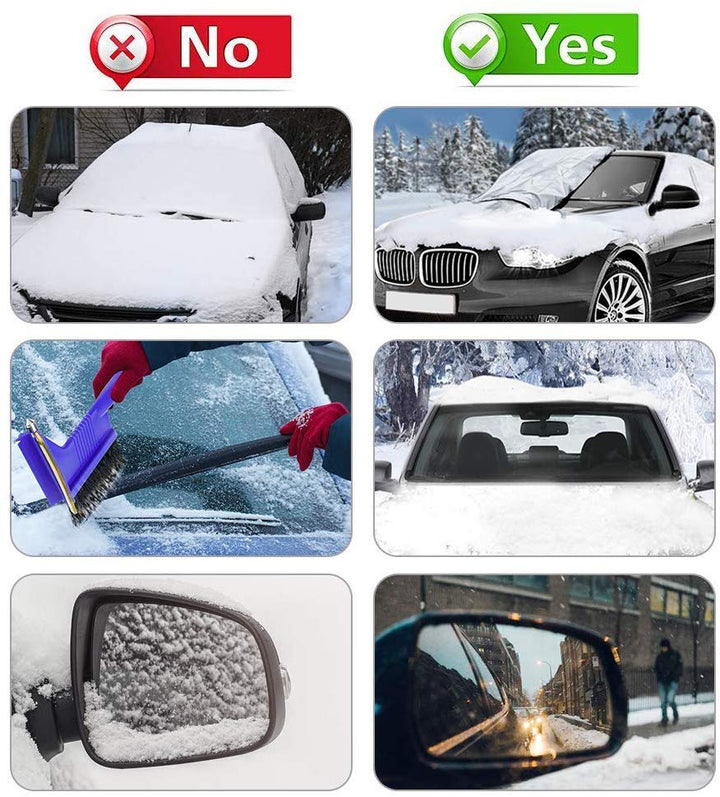 Universal magnetic car windshield cover: quick snow, ice, frost guard & sun shade auto accessory.