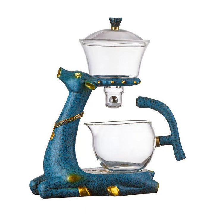 Magnetic glass tea set for modern kung fu tea rituals, perfect for brewing loose leaf tea on any tabletop.