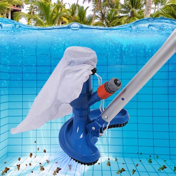 Manual cordless pool vacuum for quick above ground pool & spa cleaning.