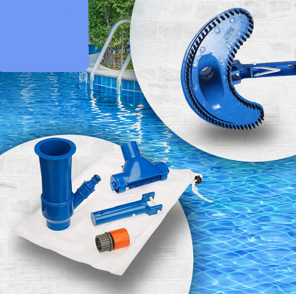 Blue ABS plastic manual cordless pool vacuum for efficient spa & pond maintenance.