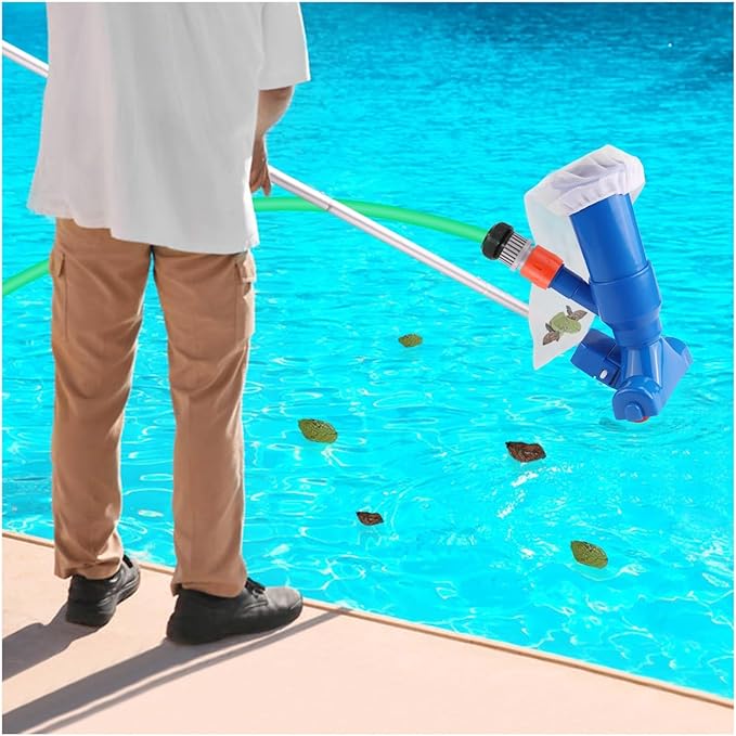 Manual cordless pool cleaner, perfect for quick clean-ups in spas, ponds, and small pools.