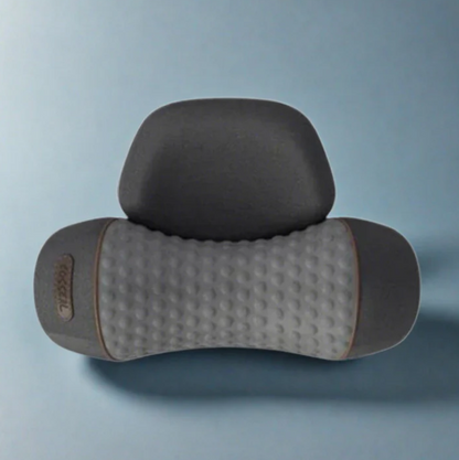 "Massaggiatore per collo ergonomico, memory foam blu e bianco per sollievo muscolare e relax quotidiano."