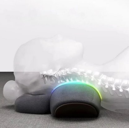 "Massaggiatore per collo ergonomico, memory foam blu e bianco per sollievo muscolare e relax quotidiano."