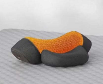"Massaggiatore per collo ergonomico, memory foam blu e bianco per sollievo muscolare e relax quotidiano."