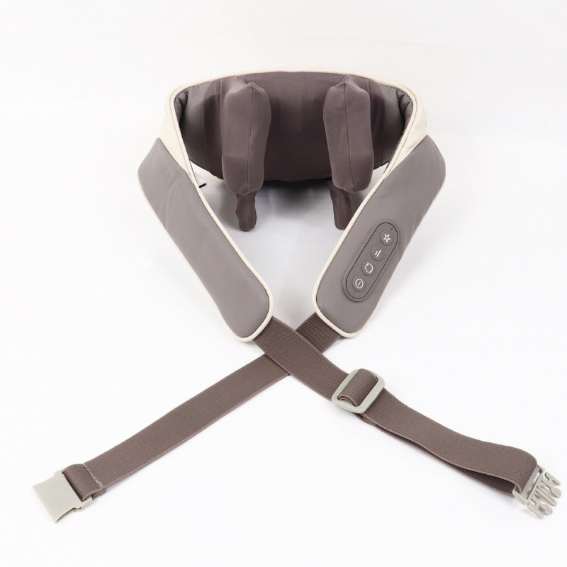 Massaggiatore smart per collo e spalle, design ergonomico, terapia del calore, portatile, allevia tensioni muscolari.