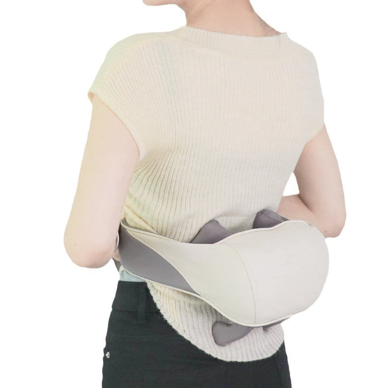 Massaggiatore smart per collo e spalle, design ergonomico, terapia del calore, portatile, allevia tensioni muscolari.