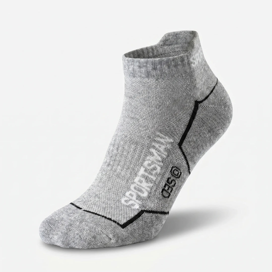 Breathable men's low-cut athletic ankle socks, 6 pairs, ideal for sports, running & gym.