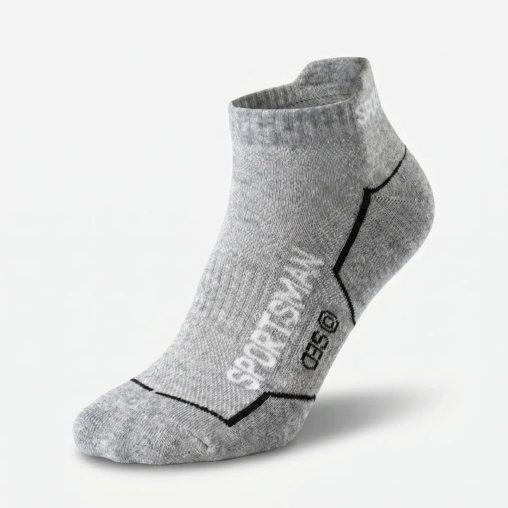 Breathable men's low-cut athletic ankle socks, 6 pairs, ideal for sports, running & gym.