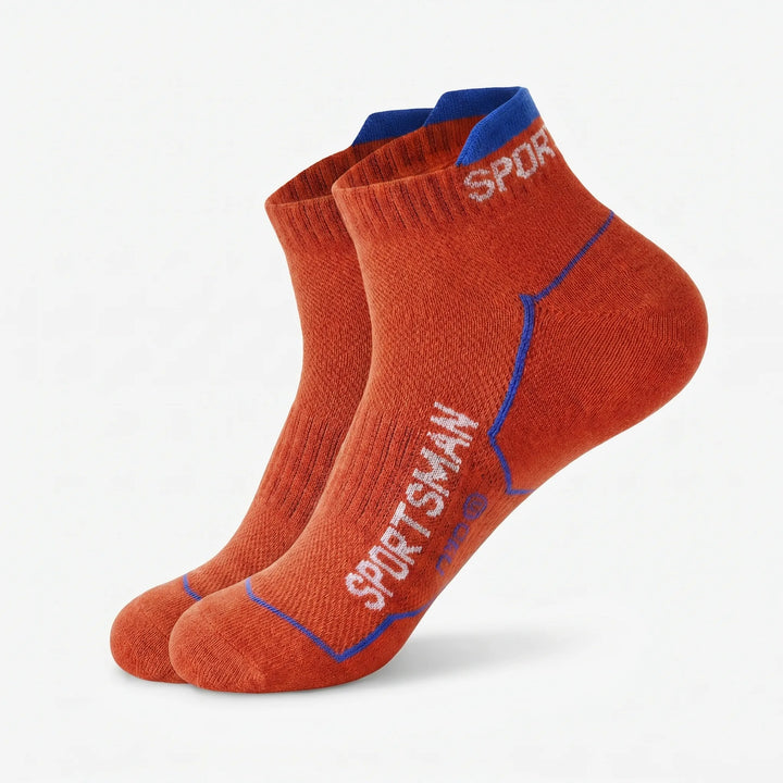 Six pairs of men's low-cut ankle socks, breathable athletic design for sports & active wear.