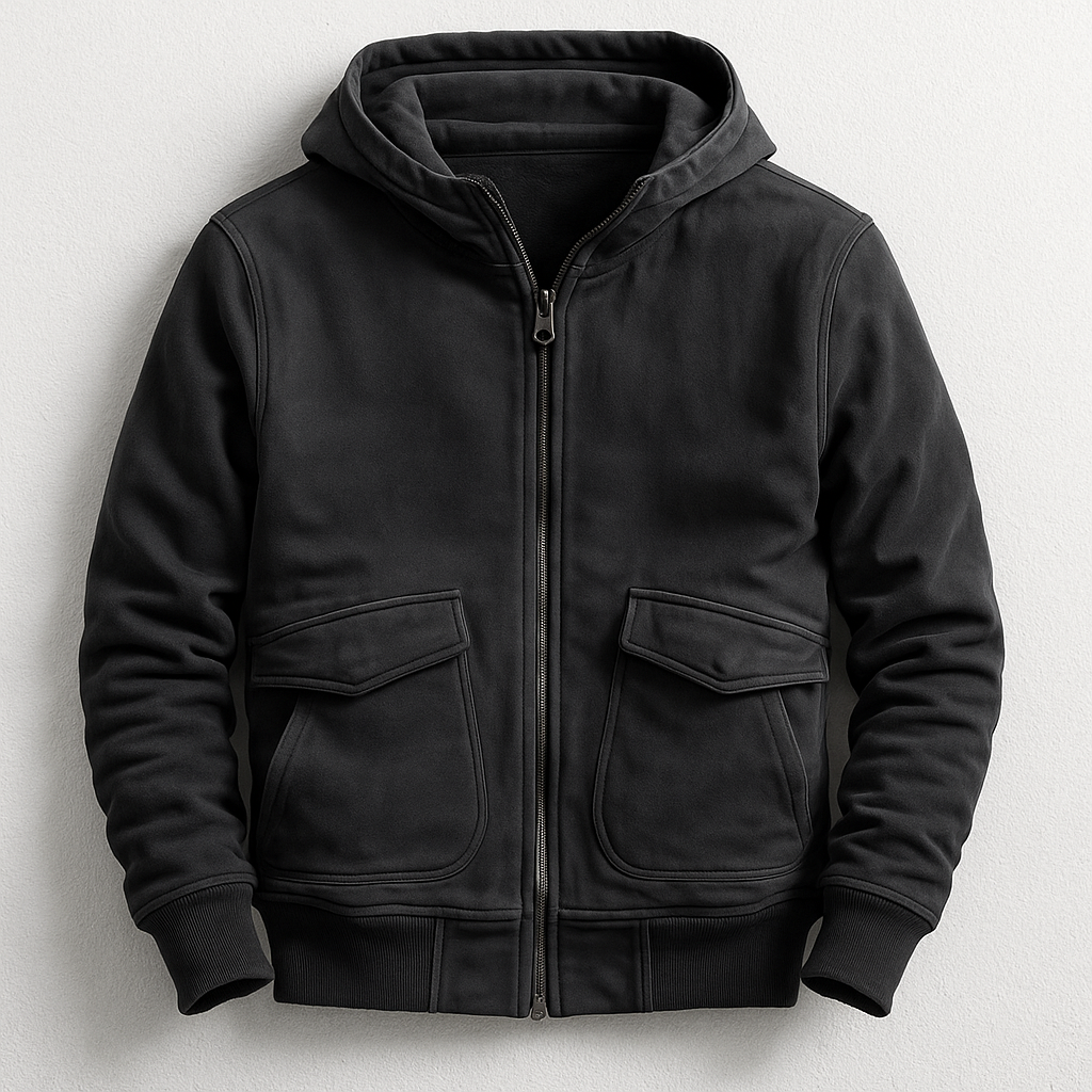 Ace Urban Comfort men's jacket with hood. Stylish & warm outerwear for fall and winter essentials.