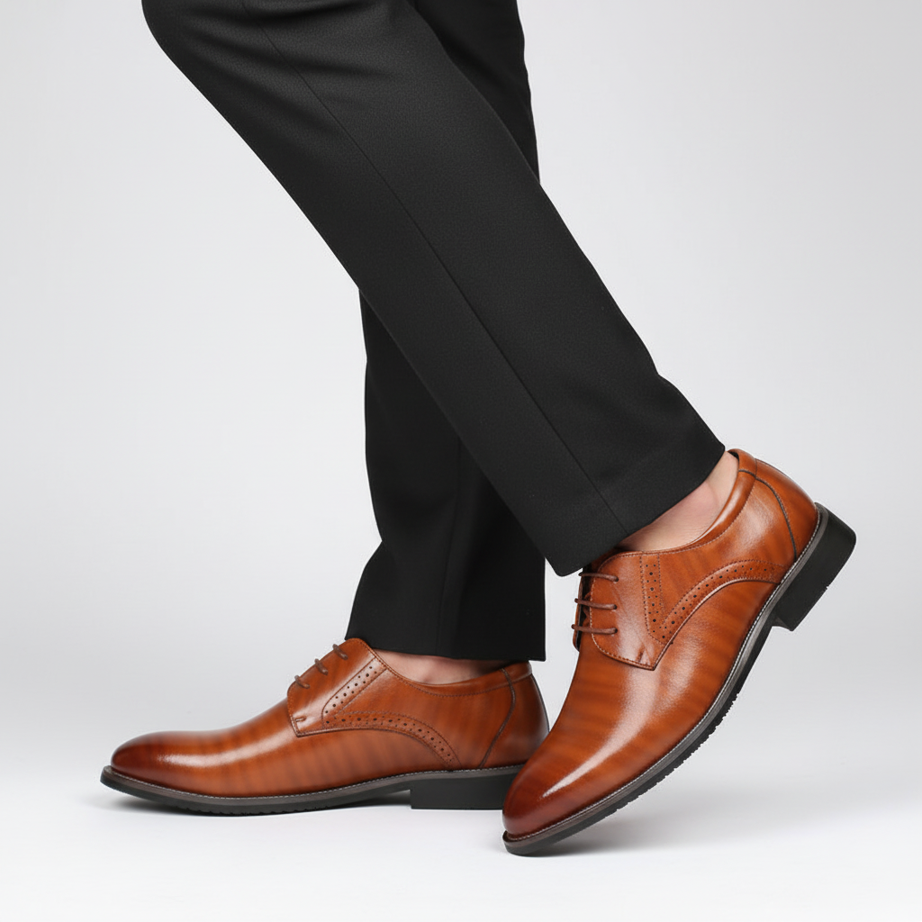 Classic men's Adrian leather dress shoes, perfect for professional office wear & sophisticated special occasions.