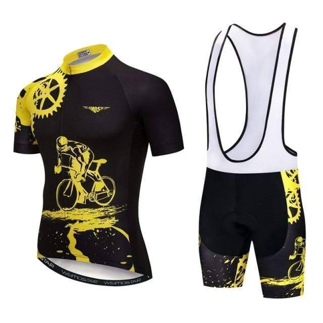 Flat lay of the Men's Aero Pro Cycling Jersey and Shorts Set, ready for a ride