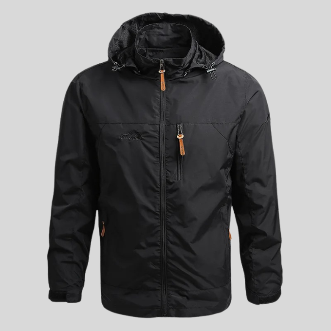 Versatile men's windbreaker, lightweight & water-resistant, ideal for spring/fall outdoor trips.