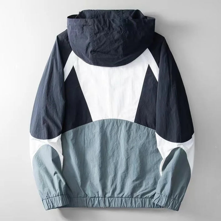 Men's lightweight Apex windbreaker jacket, perfect casual outerwear for rain and active outdoor use.