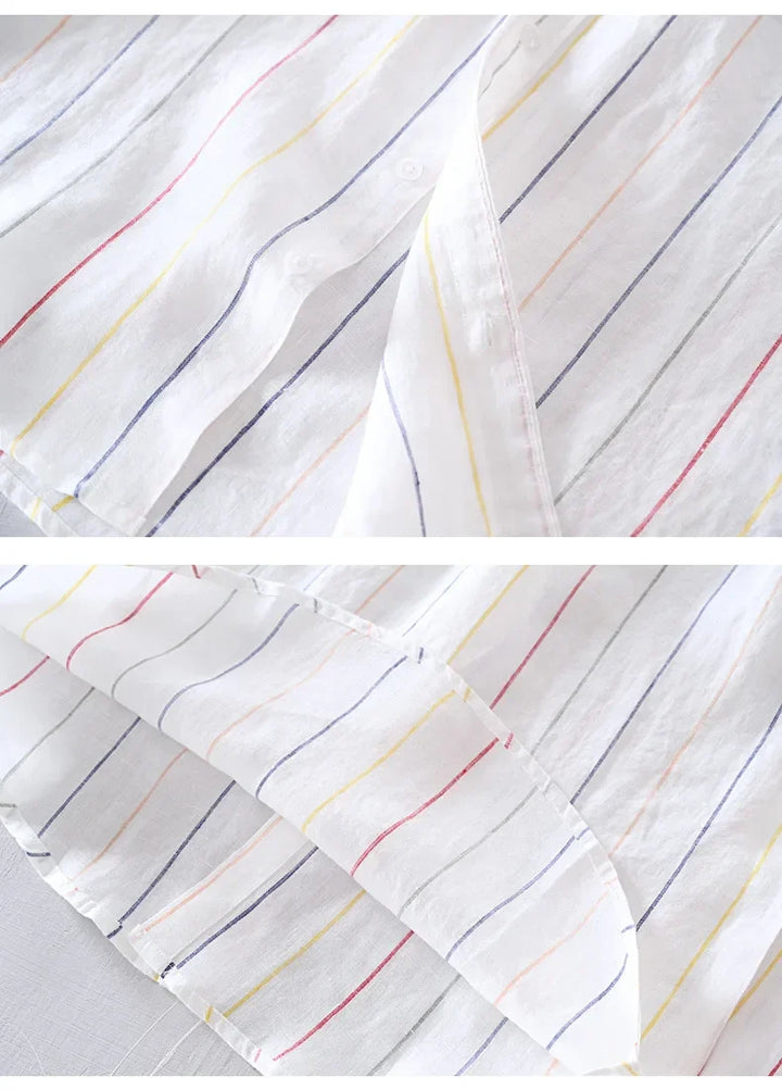 Everyday men's apricot button-down shirt, perfect for a casual coastal look.