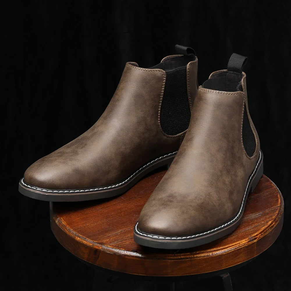 Stylish men's Ashford Chelsea slip-on boots. Comfortable ankle footwear for dress or casual wear.