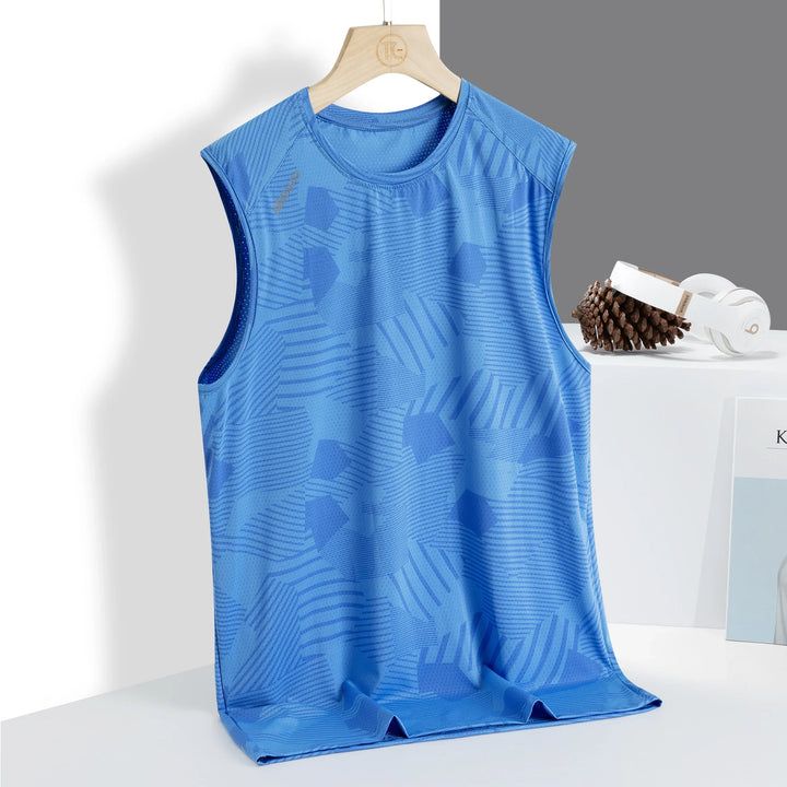 Versatile men's activewear tank top, stretch fabric, quick-dry for gym, running, or casual athletic wear.