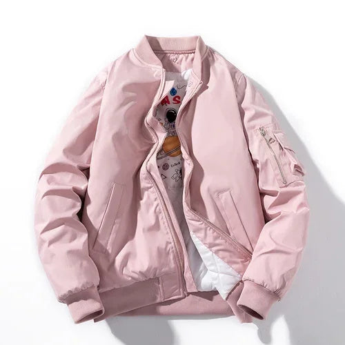 Versatile unisex Astro bomber jacket, excellent casual outerwear for stylish layering and urban fashion.