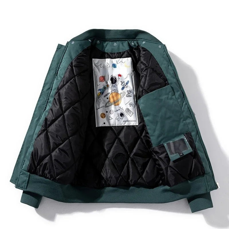 Men's casual Astro bomber jacket, designed for stylish layering, comfort, and a fashionable street look.