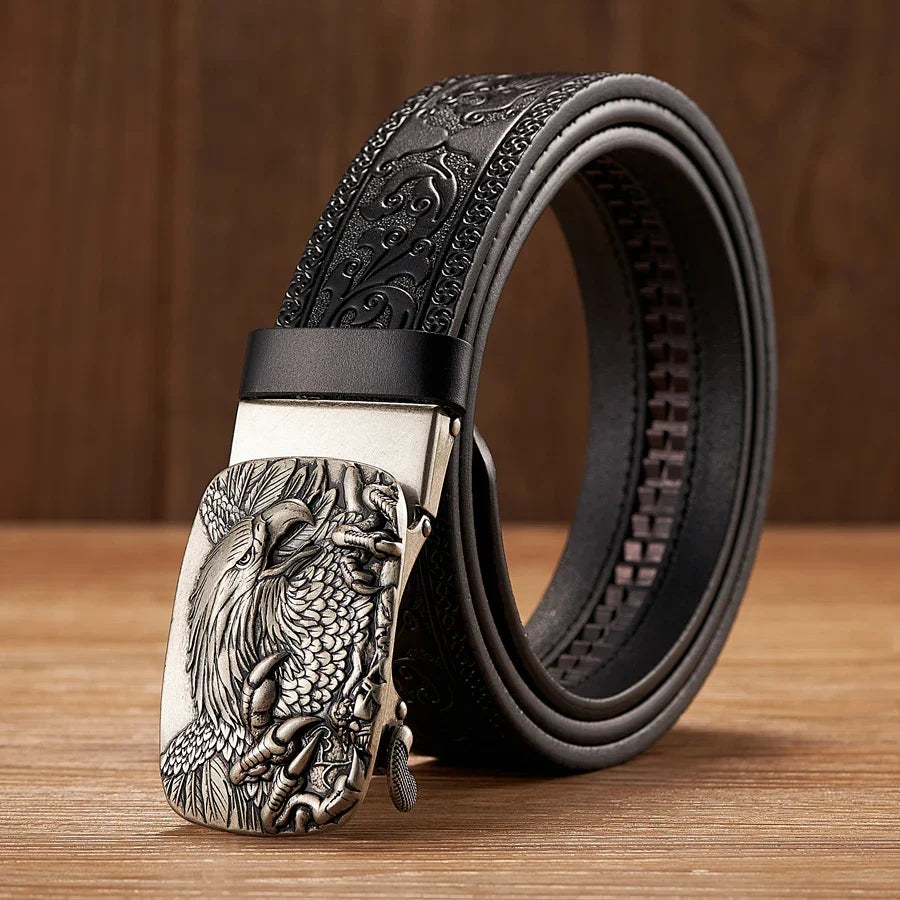 Make a statement with this men's eagle buckle leather belt, perfect for a bold western and everyday style.