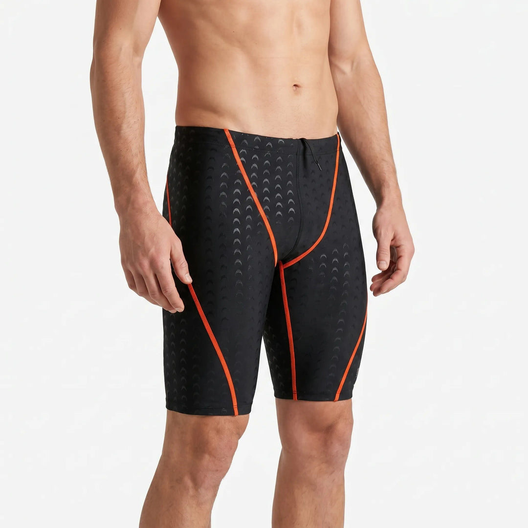 Athletic men's swim jammers, perfect for intense training & water sports; durable, quick-dry material.