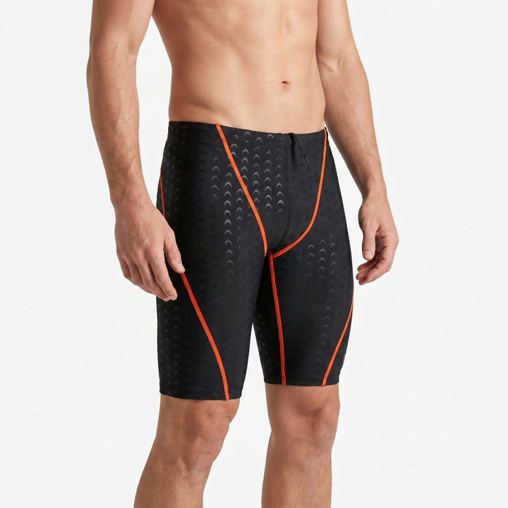 Athletic men's swim jammers, perfect for intense training & water sports; durable, quick-dry material.