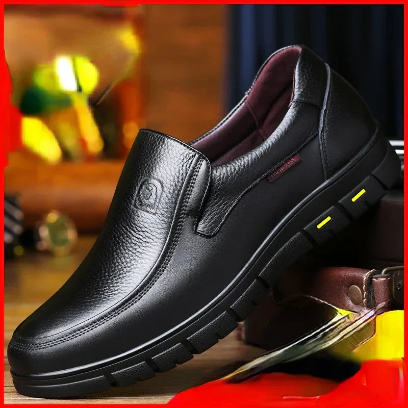Men's black slip-on loafers for everyday comfort & easy style. Versatile casual footwear for men's fashion.