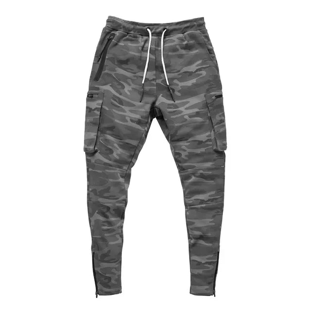 Men's sweat-wicking cargo joggers, black, breathable for intense training & workouts.