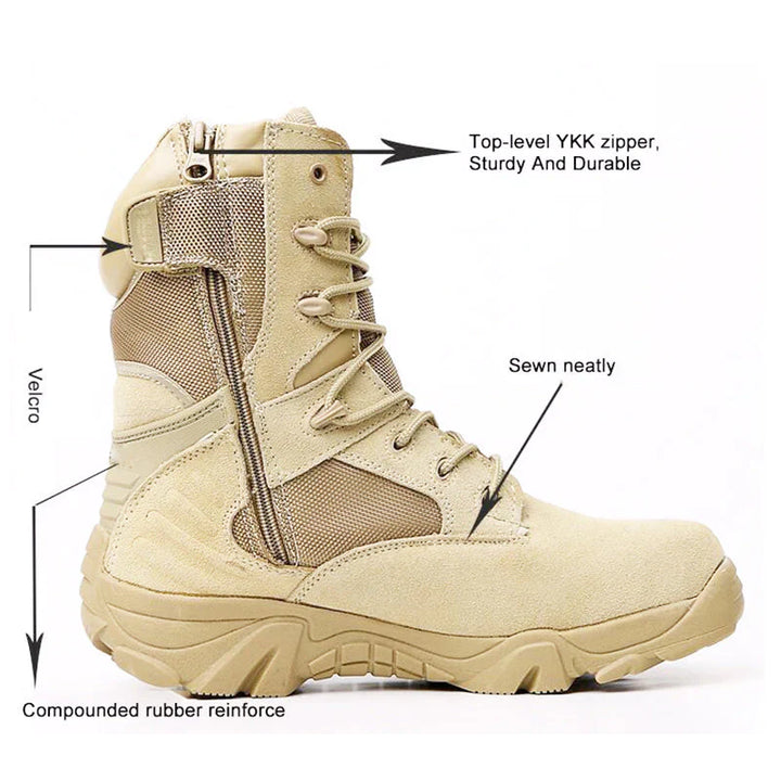 Men's durable outdoor boots, tactical style with waterproof features for challenging weather