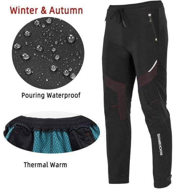 Back view of men's waterproof polyester cycling tactical pants with tactical pockets, suitable for active outdoor gear.