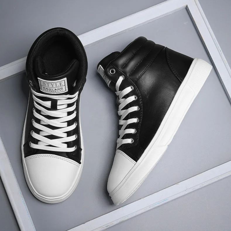 Stylish men's high-top athletic shoes, durable and comfortable for urban adventures.