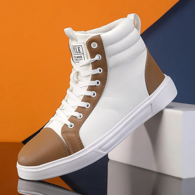 Men's bold high-top sneakers for dynamic street fashion, featuring comfort and durability.
