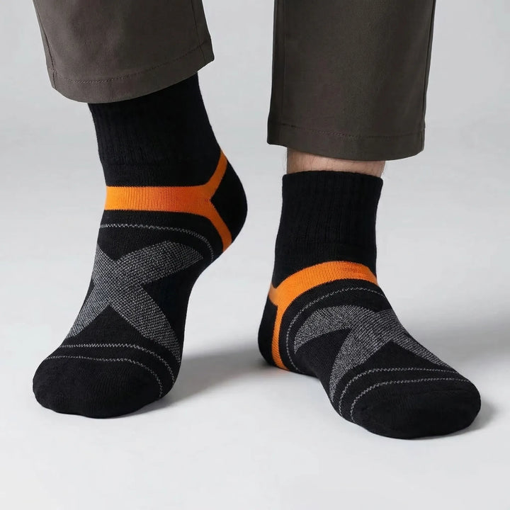Multipack of men's breathable ankle athletic socks, ideal for running, hiking & everyday wear.