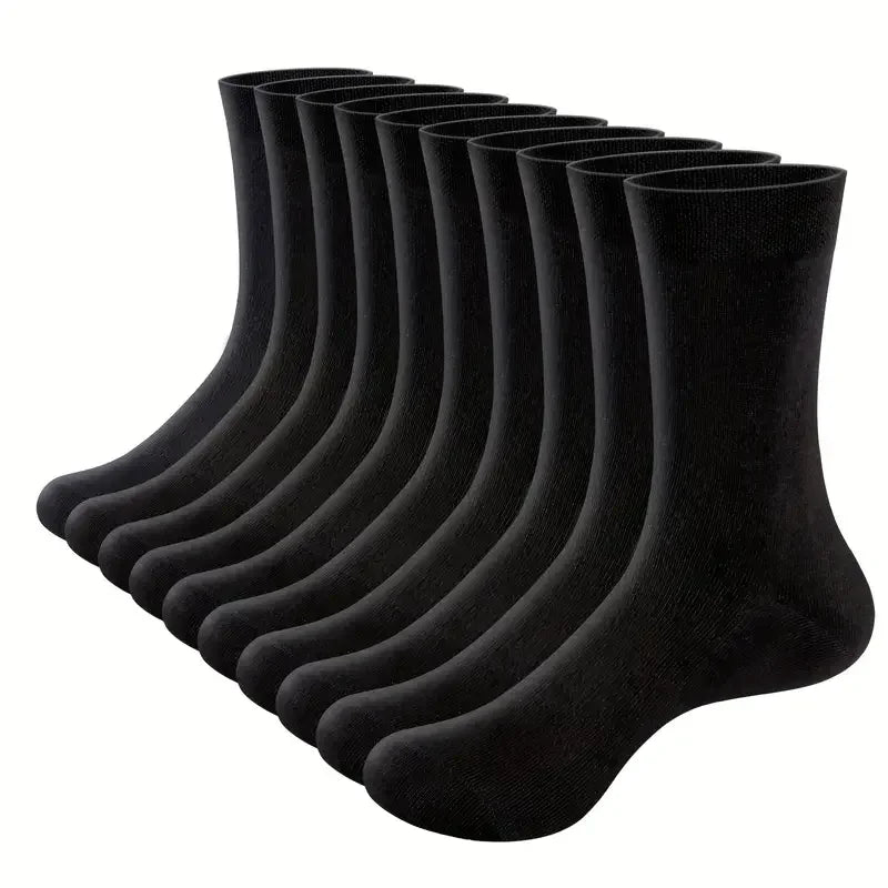 Odor-resistant men's sports socks, 10-pair value pack. Breathable bamboo, anti-slip.