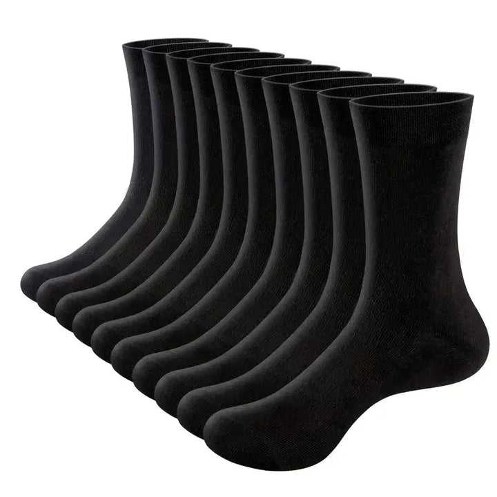 Odor-resistant men's sports socks, 10-pair value pack. Breathable bamboo, anti-slip.
