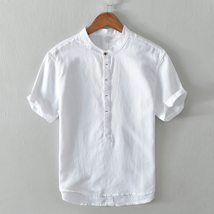 Comfortable men's long-sleeve summer shirt with a breathable, relaxed fit and casual button-down look.