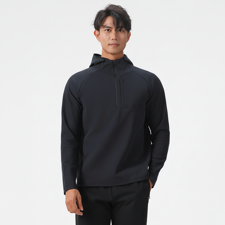 Lightweight men's breathable stretch jacket, designed for unrestricted movement & comfort in any active setting.