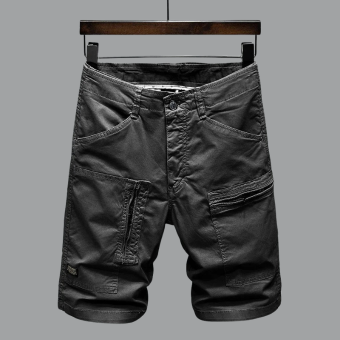 Stylish tailored fit men's Cadiz cargo shorts. Comfortable & functional with utility pockets for everyday summer wear.