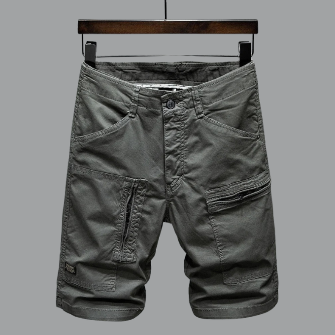 Vibrant red men's Cadiz cargo shorts, tailored fit & utility pockets. Essential for summer casual wear & men's apparel.