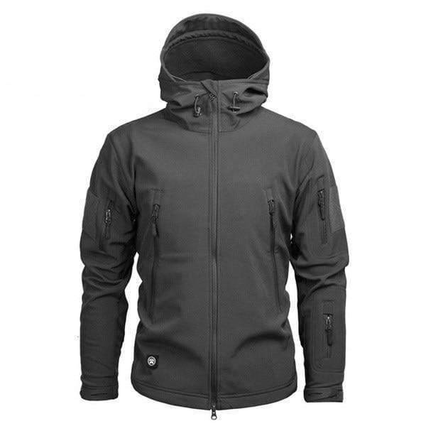 Men's camouflage fleece tactical outdoor hooded jacket for camping & hiking