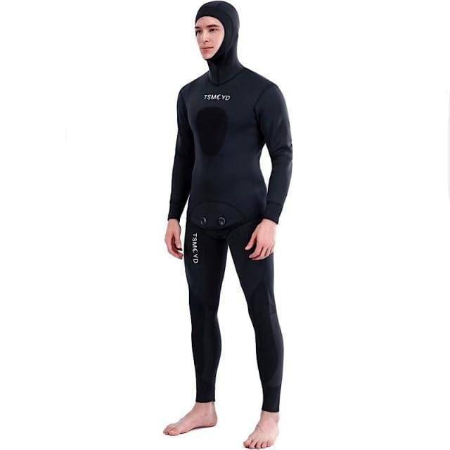 Full-body men's camouflage neoprene wetsuit, ideal scuba gear & diving suit